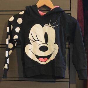 Disney Black and White Minnie Mouse Kids Hoodie